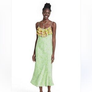 RIXO x Target green cheetah animal print maxi dress